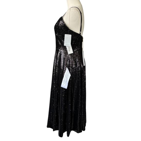 Dress the Population Mimi Sequin‎ Cocktail Dress Ebony Black Size Medium NWT - Picture 5 of 12